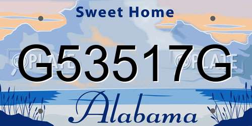 G53517G Alabama License Plate