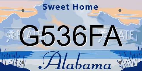 G536FA Alabama License Plate