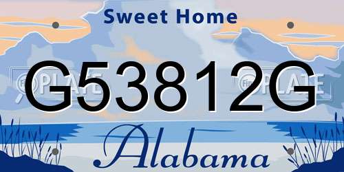 G53812G Alabama License Plate