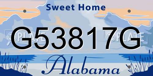 G53817G Alabama License Plate
