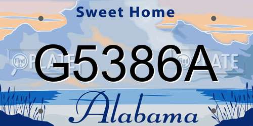 G5386A Alabama License Plate