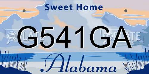 G541GA Alabama License Plate