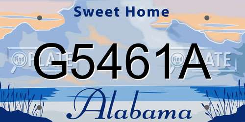 G5461A Alabama License Plate