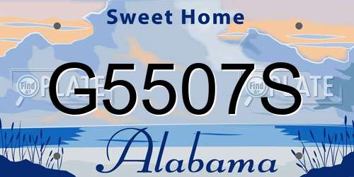 G5507S Alabama License Plate
