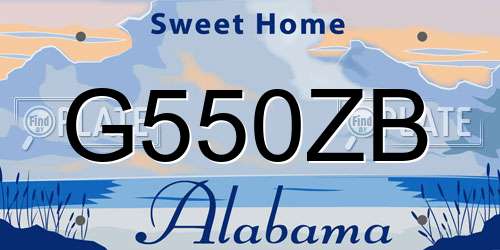 G550ZB Alabama License Plate