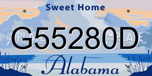 G55280D Alabama License Plate