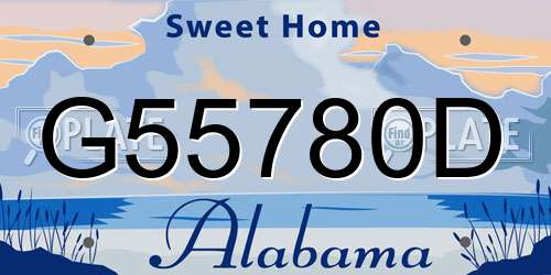 G55780D Alabama License Plate