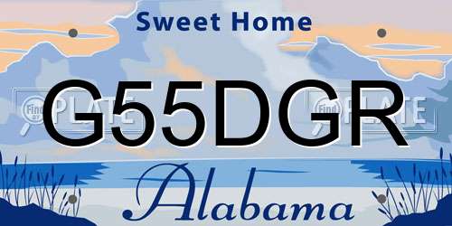 G55DGR Alabama License Plate