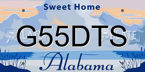 G55DTS Alabama License Plate