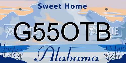 G55OTB Alabama License Plate