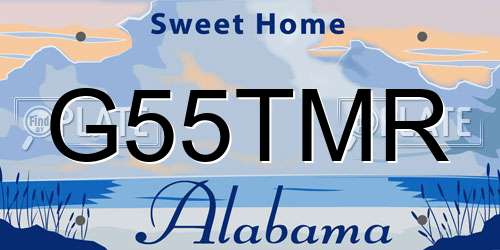 G55TMR Alabama License Plate