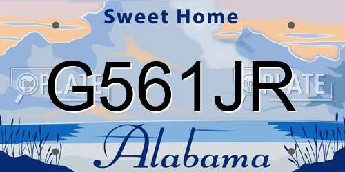 G561JR Alabama License Plate