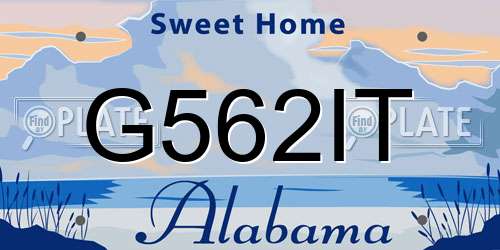 G562IT Alabama License Plate