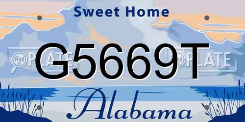 G5669T Alabama License Plate