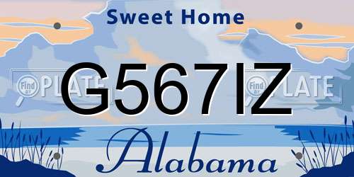 G567IZ Alabama License Plate