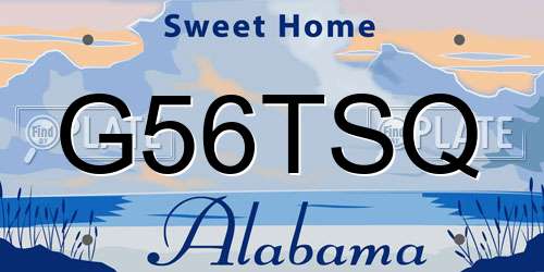 G56TSQ Alabama License Plate