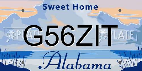 G56ZIT Alabama License Plate