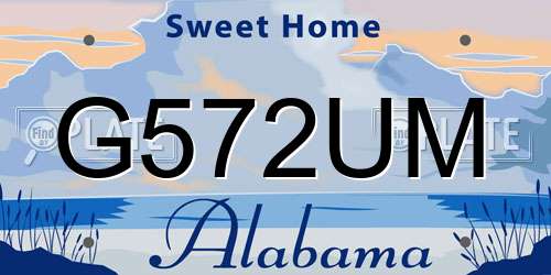 G572UM Alabama License Plate