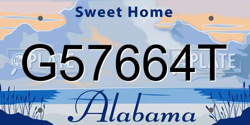 G57664T Alabama License Plate