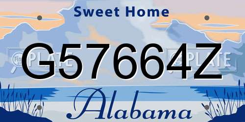 G57664Z Alabama License Plate