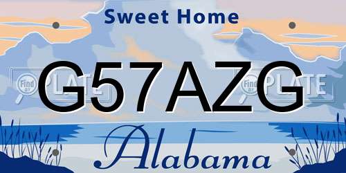 G57AZG Alabama License Plate