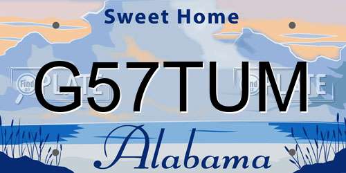 G57TUM Alabama License Plate