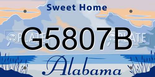 G5807B Alabama License Plate