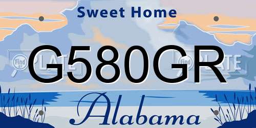 G580GR Alabama License Plate
