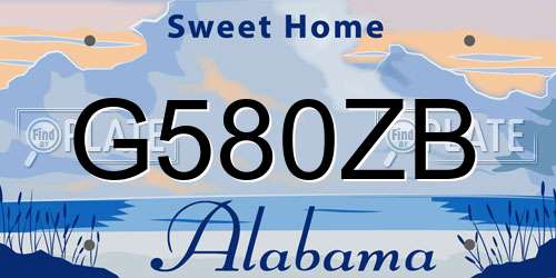 G580ZB Alabama License Plate