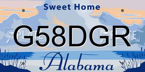 G58DGR Alabama License Plate