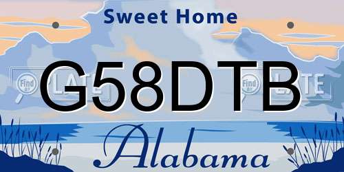 G58DTB Alabama License Plate