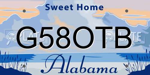 G58OTB Alabama License Plate