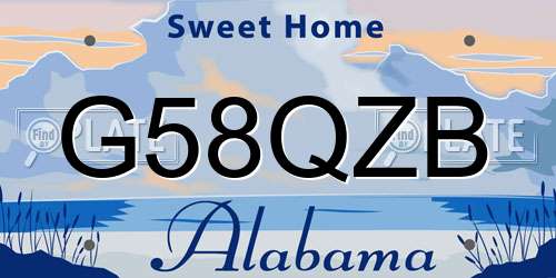 G58QZB Alabama License Plate