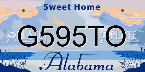 G595TO Alabama License Plate