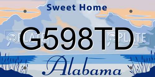 G598TD Alabama License Plate