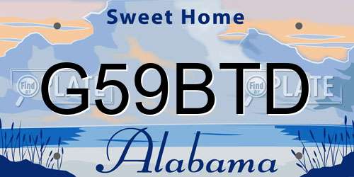 G59BTD Alabama License Plate