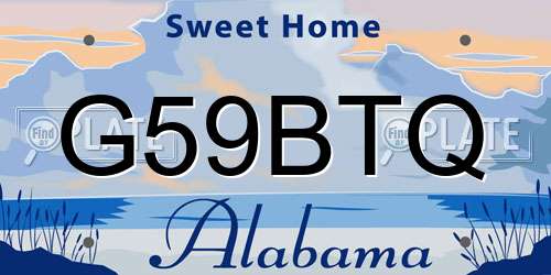 G59BTQ Alabama License Plate