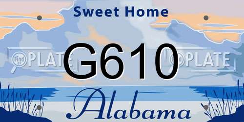 G610 Alabama License Plate