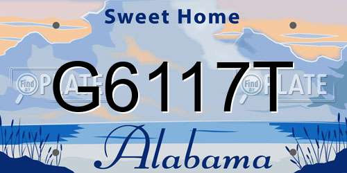 G6117T Alabama License Plate