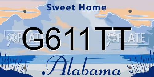 G611TT Alabama License Plate