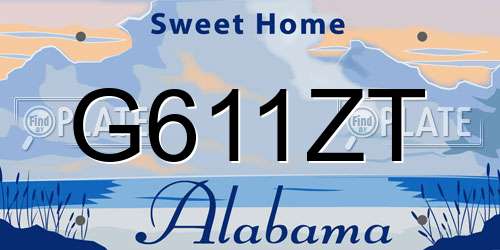 G611ZT Alabama License Plate