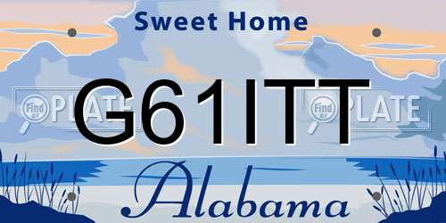 G61ITT Alabama License Plate