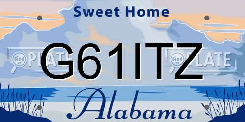 G61ITZ Alabama License Plate