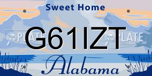 G61IZT Alabama License Plate