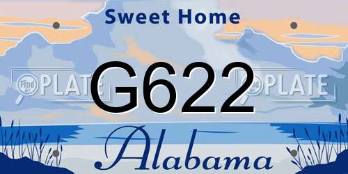 G622 Alabama License Plate