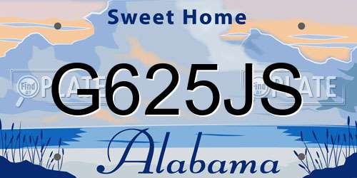 G625JS Alabama License Plate