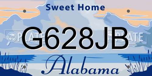 G628JB Alabama License Plate