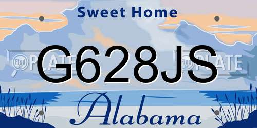 G628JS Alabama License Plate