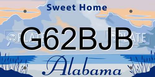 G62BJB Alabama License Plate