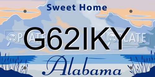 G62IKY Alabama License Plate